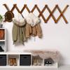 Dseap Accordian Wall Hanger: 16 High Wooden Wall Expandable Coat Rack, Hat Rack Holder, Accordion Hook for Baseball Caps, Coats, Mugs, 20 Peg Hooks, Brown view 3