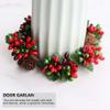 4Pcs Christams Candle Rings Red Berry Candle Rings Wreaths with Pine Cones Mini Christmas Wreath Table Decorations Centerpieces for Pillars Christmas Holiday Party view 3