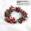 4Pcs Christams Candle Rings Red Berry Candle Rings Wreaths with Pine Cones Mini Christmas Wreath Table Decorations Centerpieces for Pillars Christmas Holiday Party view 4