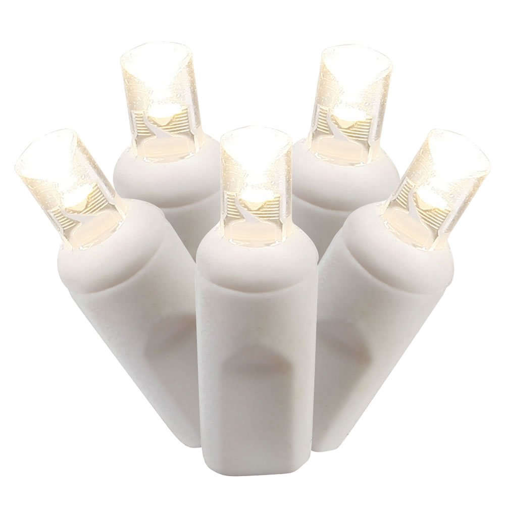 GiftBasket LED White Wire End Connecting 4 in. Spacing 34 ft. Long Light Set with Warm White Lights in Poly Bag