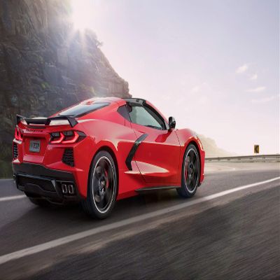 Iconic Arts Muscle Car Laminated Poster 24x36- Chevrolet Corvette Stingray Z-51 Red
