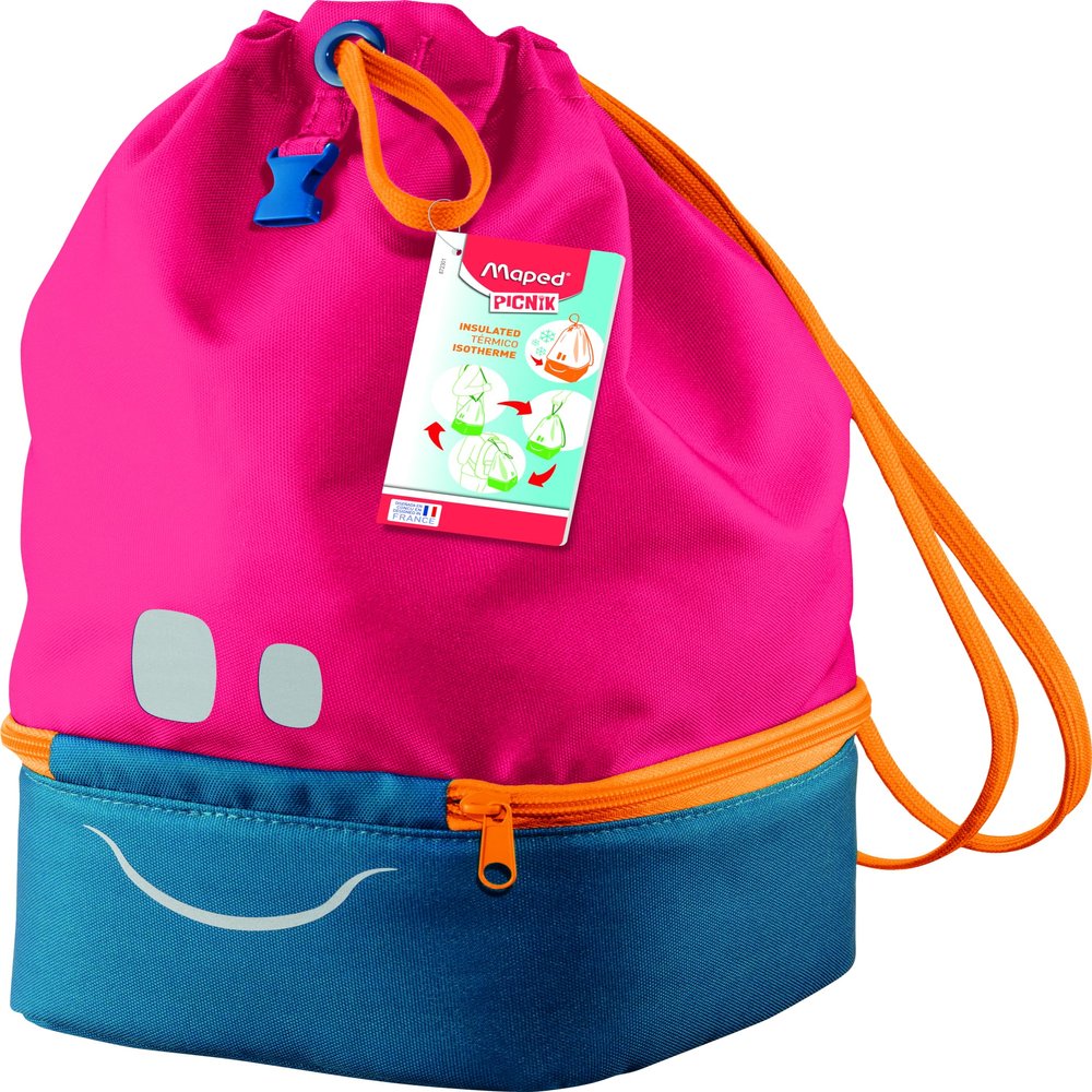 Maped Picnik Concepts Drawstring Back Pack Lunch Bag - Pink