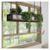 WYFZT Pot Pan Rack 60/80/100/120cm Ceiling Hanging Shelf Kitchen Storage Shelving Flower Stand Flower Pot Stand Modern Fashion Creativity, Wood and Metal, Rectangle (Size : 1002515cm) view 1
