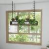 WYFZT Pot Pan Rack 60/80/100/120cm Ceiling Hanging Shelf Kitchen Storage Shelving Flower Stand Flower Pot Stand Modern Fashion Creativity, Wood and Metal, Rectangle (Size : 1002515cm) view 3