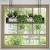 WYFZT Pot Pan Rack 60/80/100/120cm Ceiling Hanging Shelf Kitchen Storage Shelving Flower Stand Flower Pot Stand Modern Fashion Creativity, Wood and Metal, Rectangle (Size : 1002515cm) view 4