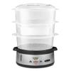 BELLA 9.5 QT Triple Tier Digital Food Steamer, Healthy Fast Simultaneous Cooking, Stackable Baskets for Vegetables or Meats, Rice/Grains Tray, Auto Shutoff & Boil Dry Protection, Stainless Steel view 1