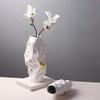 hmjsmj Irregular Concave Convex Ceramic Vase Living Room Study TV Counter Surface Vase Dry Flower Simulation Flower Decorative Vase 36.3 x 17.5 x 8 cm, 25.2 x 13 x 7.5 cm, 2 Pack view 3