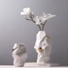 hmjsmj Irregular Concave Convex Ceramic Vase Living Room Study TV Counter Surface Vase Dry Flower Simulation Flower Decorative Vase 36.3 x 17.5 x 8 cm, 25.2 x 13 x 7.5 cm, 2 Pack view 4