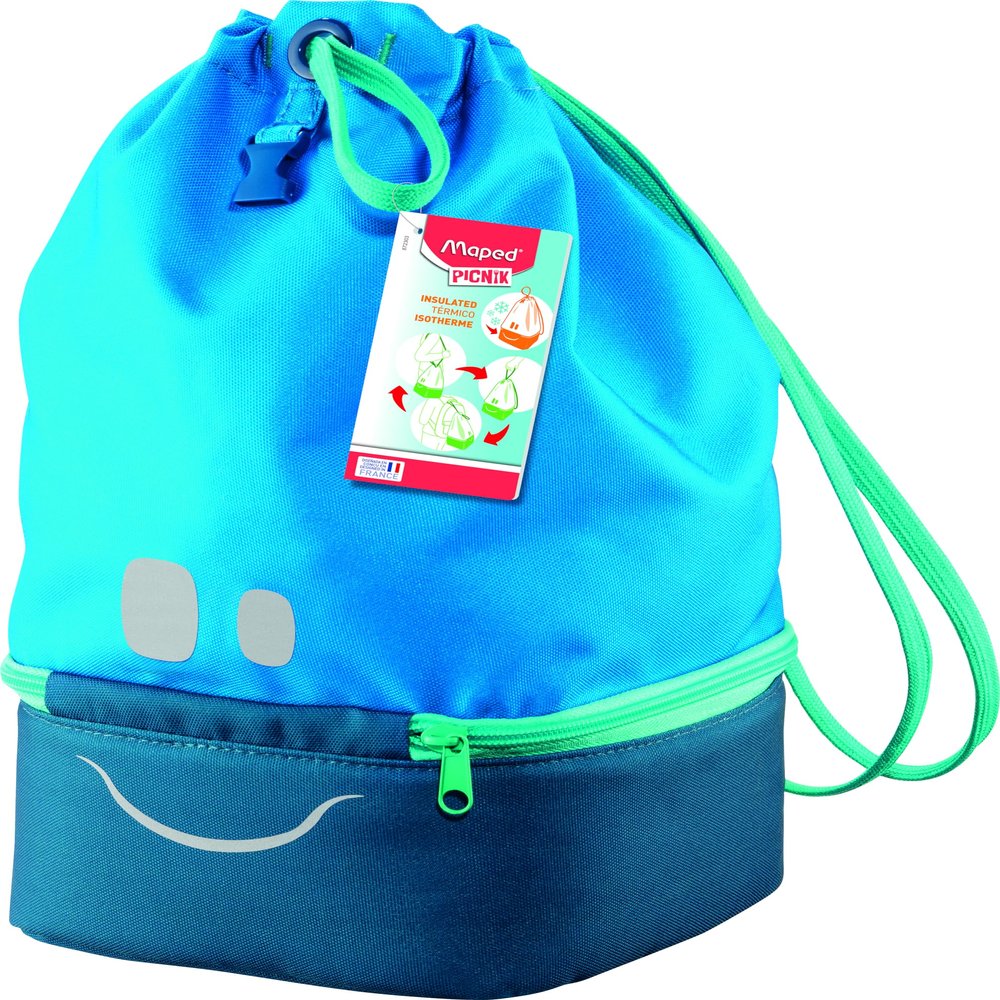 Maped Picnik Concepts Drawstring Back Pack Lunch Bag - Blue
