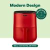 BELLA 3 Qt Touchscreen Air Fryer Oven and 5-in-1 Multicooker with Removable Nonstick Dishwasher Safe Crisping Tray and Basket, 1400 Watt Heating System, Matte Red view 2