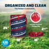 Camco Campsite Pop Up Utility Container with Liner and Zipper Close Lid for RV Storage, Laundry Hampers, and Organization, Patriotic view 3