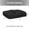 Mind Reader Gel Memory Foam Seat Cushion with Tailbone Cutout, Air-Cloud Technology, Ergonomic Support for Office Chair, Car, Sciatica, Coccyx & Hip Pain Relief, Black view 3