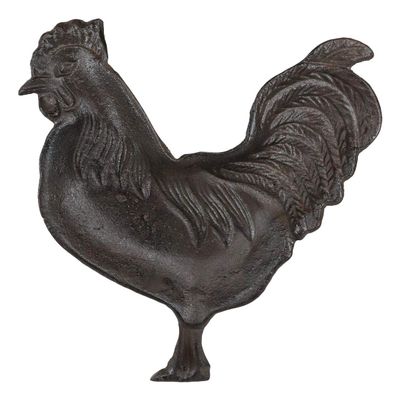 Ebros Gift 7.5" Wide Country Farm Rooster Chicken Cast Iron Metal Utility Coins Keys Knick Knacks Tray Dish Cutout Western Rustic Vintage Farmhouse Cottage Decorative Desktop Countertop Shelf Accent