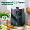 BELLA 2.9QT Manual Air Fryer, No Pre-Heat Needed, No-Oil Frying, Fast Healthy Evenly Cooked Meal Every Time, Removeable Dishwasher Safe Non Stick Pan and Crisping Tray for Easy Clean Up, Matte Black view 4
