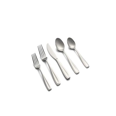 Cambridge 426540CJBR2R Waylen Mirror 40-Piece Flatware Set with Rustic Caddy