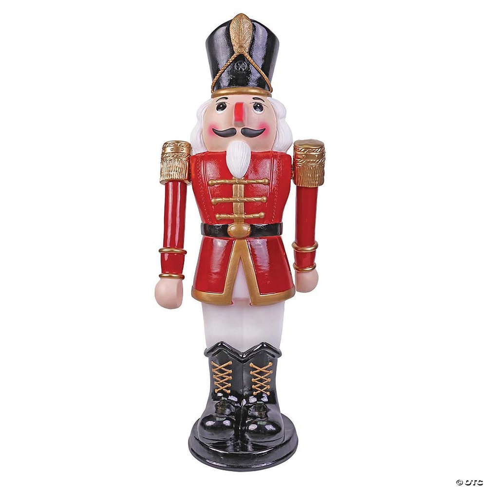 Pan Asia Animated Nutcracker 3' Toy Soldier Christmas Red Blue Decoration Statue