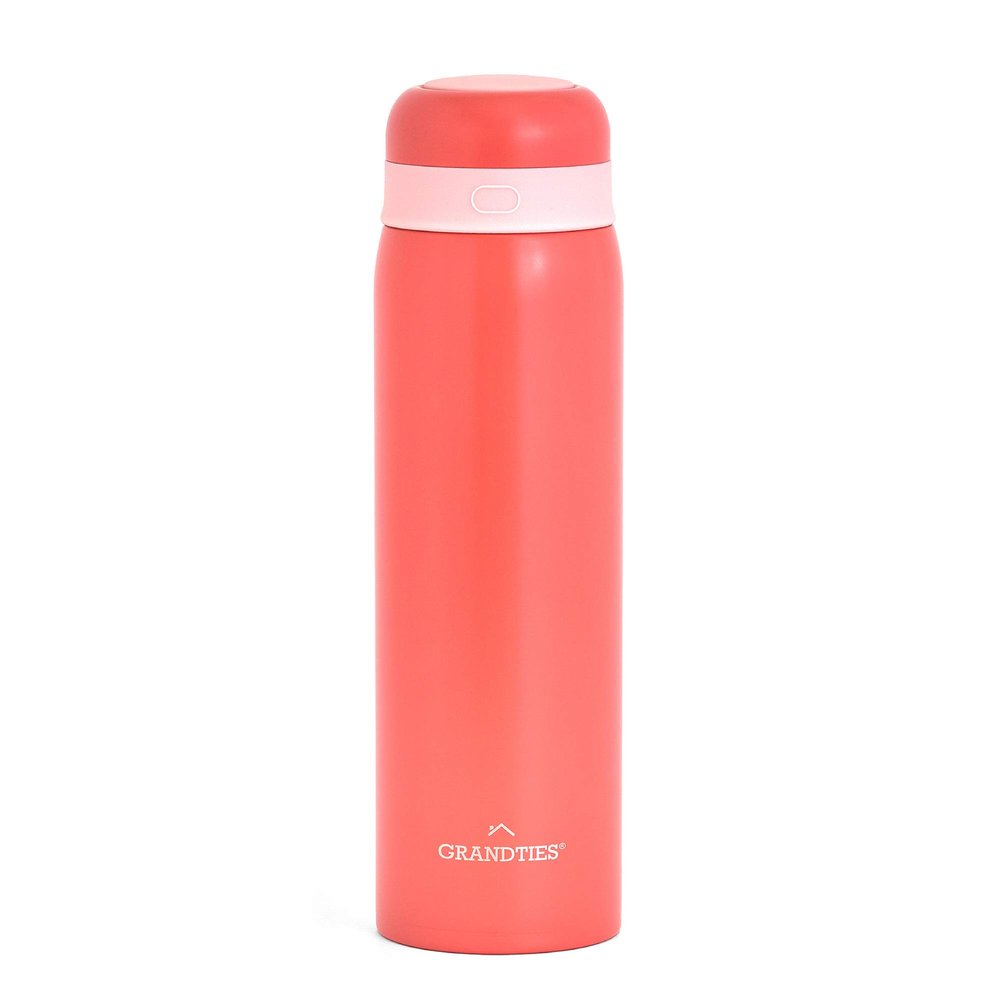 GrandTies Kids Insulate Water Bottle- 17oz Lightweight Stainless Steel Vacuum Water Bottles, Leak-Proof, Double Walled Thermal Tumbler Keep Beverages Hot or Cold for Men & Women- (Coral)