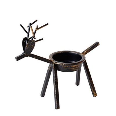 6 Pack Candelabra Candle Holder, Standing Christmas Decorations for Kitchen, Thanksgiving Decorations for Home, Floor Candle Holders, Reindeer Tealight Holders, Christmas Candle Holder (Bronze)