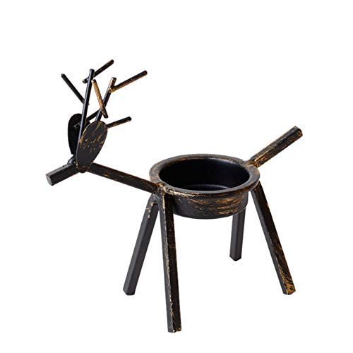 6 Pack Candelabra Candle Holder, Standing Christmas Decorations for Kitchen, Thanksgiving Decorations for Home, Floor Candle Holders, Reindeer Tealight Holders, Christmas Candle Holder (Bronze)