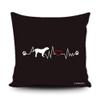 MALIHONG Pet Dog's Love with You Pillow Case Silhouette Dog Dogue De Bordeaux Love Paw Black Throw Pillow Cover for Home Decor 16x16 Inch view 1