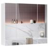 DICTAC Medicine Cabinet Bathroom Mirror Cabinet with 3 Door 27.6x23.62 Inch Bathroom Wall Cabinet with Mirror Wall Mirror Storage Shelf with 3-Adjustable Shelves Storage Organizer Cupboard,White view 1