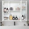 DICTAC Medicine Cabinet Bathroom Mirror Cabinet with 3 Door 27.6x23.62 Inch Bathroom Wall Cabinet with Mirror Wall Mirror Storage Shelf with 3-Adjustable Shelves Storage Organizer Cupboard,White view 4