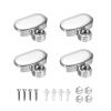 4 Pcs Zinc Alloy Frameless Mirror Clips Oval Floating Glass Mirror Mounting Brackets Heavy Duty Wall Mount Mirror Holder Clips for Bathroom Fit 3mm to 5mm Thick Glass view 1