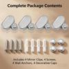 4 Pcs Zinc Alloy Frameless Mirror Clips Oval Floating Glass Mirror Mounting Brackets Heavy Duty Wall Mount Mirror Holder Clips for Bathroom Fit 3mm to 5mm Thick Glass view 4