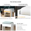 Ottoman Footrest Stool,H-Shaped Connection,Wear-Resistant Hardware,Solid Wood Ottoman Small Stool Change Shoes Bench Living Room Bedroom view 4