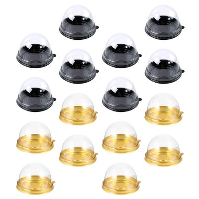 Cabilock 300pcs Transparent Moon Cake Wrapping Tray Round Plastic Dessert Packing Box for Bakery Sturdy Sealing Design for Home and Store Use for Moon Cake and Dessert Packaging
