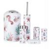 Icegrey Modern Bathroom Accessory Set, Plastic, Ocean, 4 Piece Incl. Toothbrush Holder, Tooth Mug, Soap Dish, Toilet Brush, Trash Can view 1