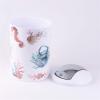 Icegrey Modern Bathroom Accessory Set, Plastic, Ocean, 4 Piece Incl. Toothbrush Holder, Tooth Mug, Soap Dish, Toilet Brush, Trash Can view 3