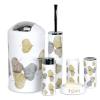 Icegrey Modern Design 4 Piece Bathroom Accessory Set Luxury Bath Accessories Bath Set Lotion Bottles,Toothbrush Holder,Tooth Mug,Soap Dish,Toilet Brush,Trash Can,Leaf view 1
