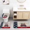 4 PCS Vintage Gnome July 4th Shower Curtain Sets with Rugs,Bathroom Shower Curtain(12 Hooks) With Non-Slip Bath Mat Sets 3 Piece(Toilet Lid Cover+Mats+Bath Rug),36x72inch,Independence Day Fireworks view 3