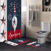 4 PCS July 4th Gnome Shower Curtain Sets with Rugs,Bathroom Shower Curtain(12 Hooks) With Non-Slip Bath Mat Sets 3 Piece(Toilet Lid Cover+U-Shaped Mats+Bath Rug),36x72inch,Celebrate Independence Day view 2