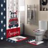 4 PCS Independence Day Gnome Shower Curtain Sets with Rugs,Bathroom Shower Curtain(12 Hooks) With Non-Slip Bath Mat Sets 3 Piece(Toilet Lid Cover+Mats+Bath Rug),66x72inch,Truck American US Flag view 2