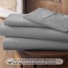 My-100%-Certified-Giza-Cotton-Pillow-Sheet, Giza Egyptian Sheet Set Split King Size Size, Soft Sateen Weave, Breathable Fabric, Fits Upto 15-Inch Deep Pocket - Split King Size, Light Grey view 2