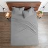 My-100%-Certified-Giza-Cotton-Pillow-Sheet, Giza Egyptian Sheet Set Split King Size Size, Soft Sateen Weave, Breathable Fabric, Fits Upto 15-Inch Deep Pocket - Split King Size, Light Grey view 3