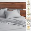My-100%-Certified-Giza-Cotton-Pillow-Sheet, Giza Egyptian Sheet Set Split King Size Size, Soft Sateen Weave, Breathable Fabric, Fits Upto 15-Inch Deep Pocket - Split King Size, Light Grey view 4