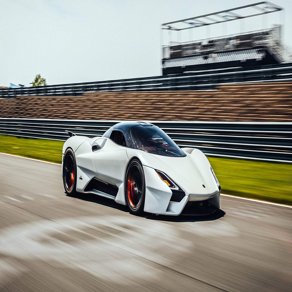 Iconic Arts Supercar Laminated 24x36 Poster: SSC Tuatara Luxury Car Track Day