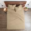 My-100%-Certified-Giza-Cotton-Pillow-Sheet, Giza Egyptian Sheet Set Split Flex Top King Size, Soft Sateen Weave, Breathable Fabric, Fits Upto 15-Inch Deep Pocket - Split Head King, Taupe view 3