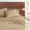 My-100%-Certified-Giza-Cotton-Pillow-Sheet, Giza Egyptian Sheet Set Split Flex Top King Size, Soft Sateen Weave, Breathable Fabric, Fits Upto 15-Inch Deep Pocket - Split Head King, Taupe view 4