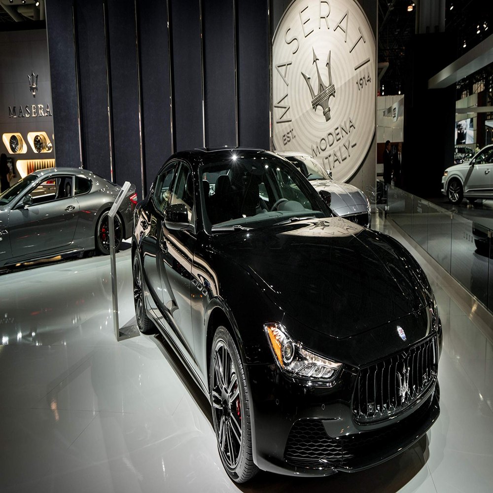 Iconic Arts Supercar 24x36 Laminated Poster: Maserati Ghibli Nerissimo New York Auto Show