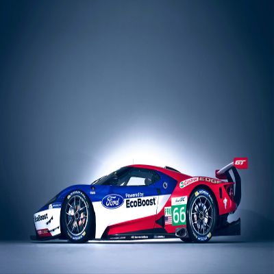Iconic Arts Supercar Laminated 24x36 Poster: Ford GT Hours of Le Mans Muscle Car