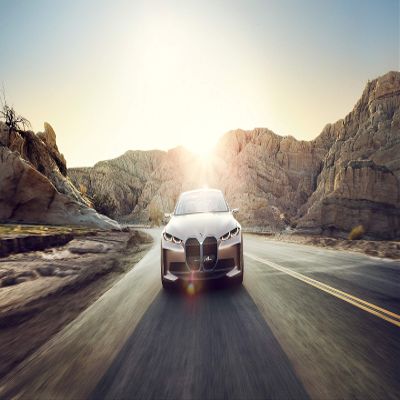 Iconic Arts Supercar Laminated 24x36 Poster: BMW i4 Luxury Car