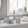 Autumn Alley Farmhouse Matte Galvanized Bathroom Accessories Set (4 PCS) - Lotion Soap Dispenser, Toothbrush Holder Set, 2 Glass Apothecary Jars (Qtip Holder) - Rustic Bathroom Accessories Set view 2