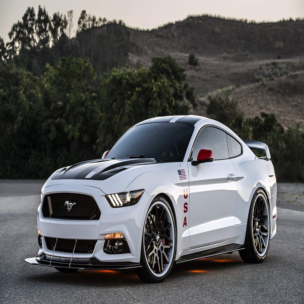 Iconic Arts Supercar Laminated 24x36 Poster: Ford Mustang Apollo Edition Muscle Car