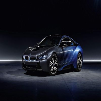 Iconic Arts Supercar Laminated 24x36 Poster: BMW i8 Garage Italia Paris Auto SHowLuxury Car
