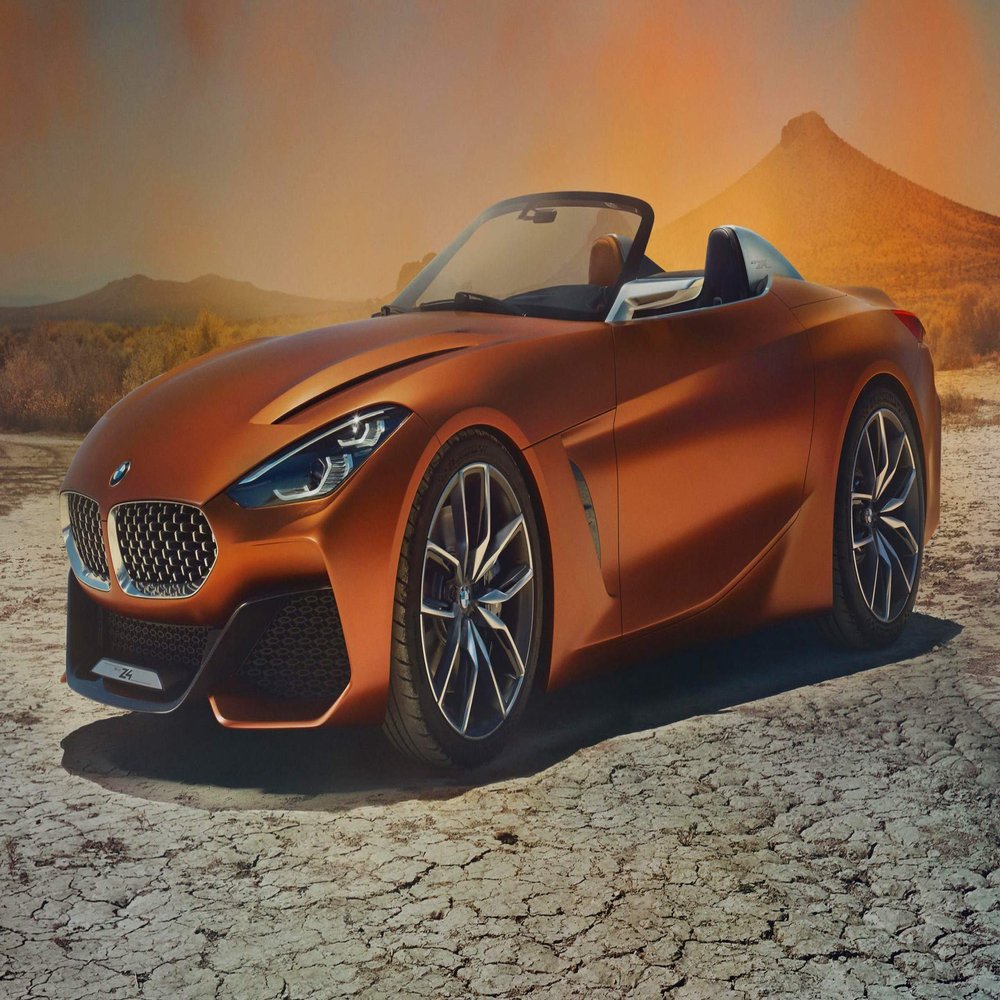 Iconic Arts Supercar Laminated 24x36 Poster: BMW Z4 Roadster Luxury Car