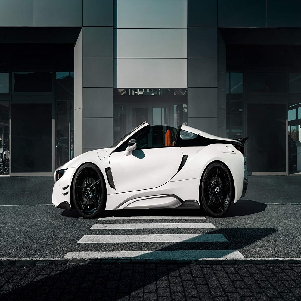 Iconic Arts Supercar Laminated 24x36 Poster: BMW i8 Roadster AC Schnitzer Luxury Car